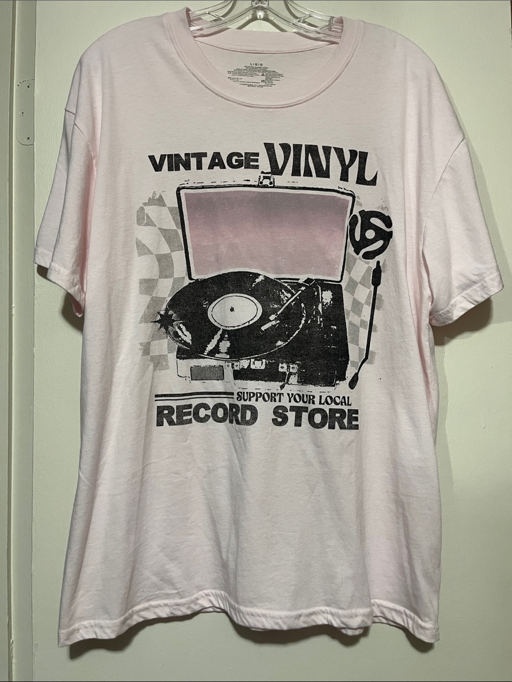 Vintage Vinyl Short Sleeve Tee - Light Pink